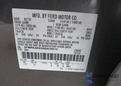 2022 Ford Edge Titanium from USA, damaged, VIN 2FMPK4K93NBA39212
